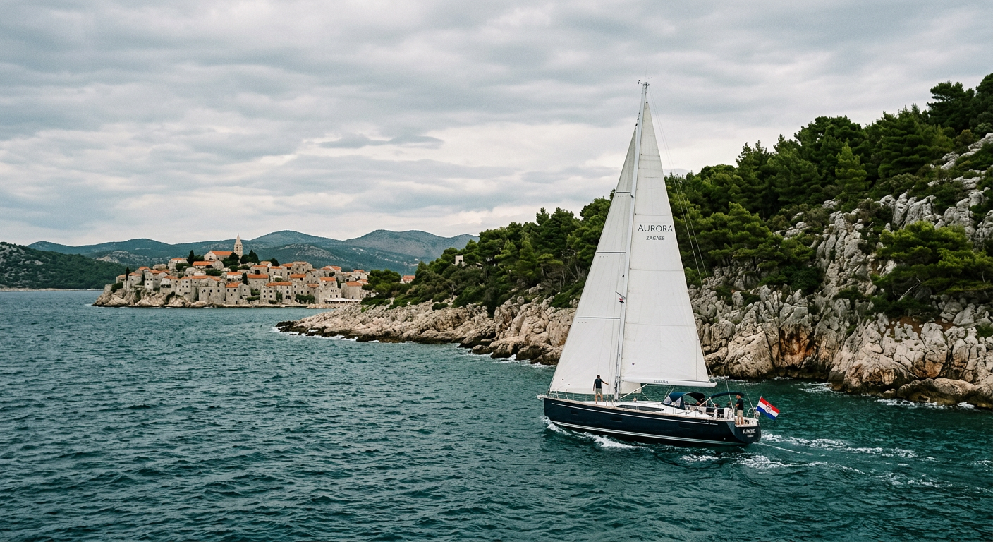 Sailing yacht in Dalmatian Coast